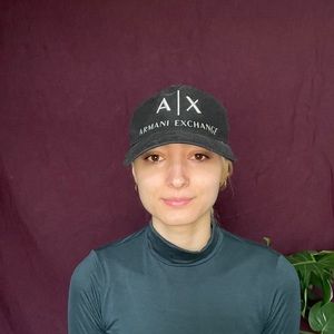 Armani Exchange black baseball hat